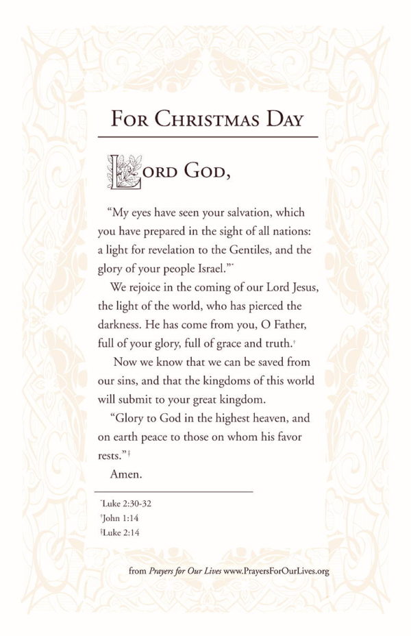 “Printable Prayers” for Christmas THE BROOK NETWORK