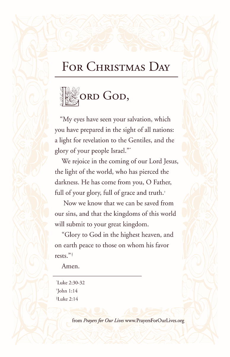 printable christmas prayer